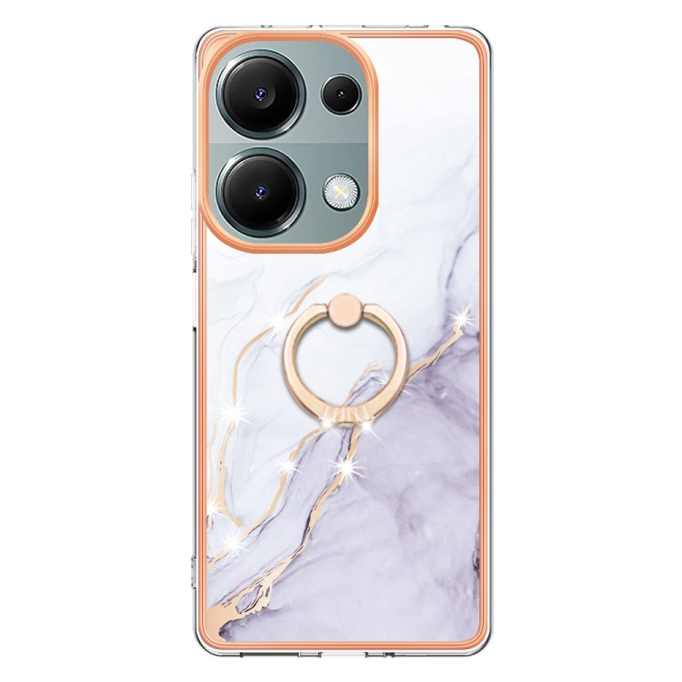 Electroplating Marble IMD TPU Phone Case with Ring Holder
