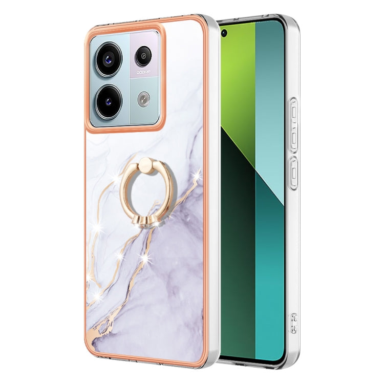 Electroplating Marble IMD TPU Phone Case with Ring Holder