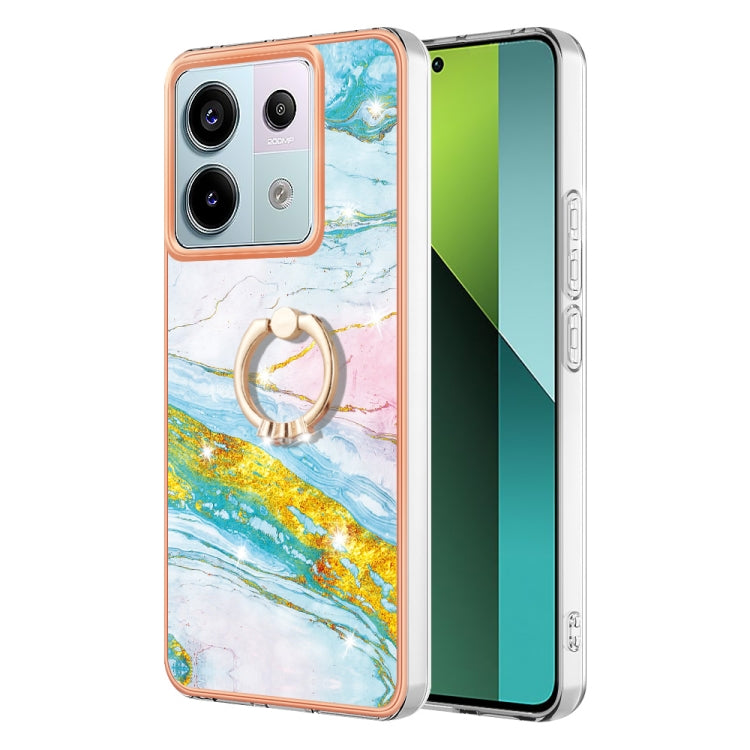 Electroplating Marble IMD TPU Phone Case with Ring Holder