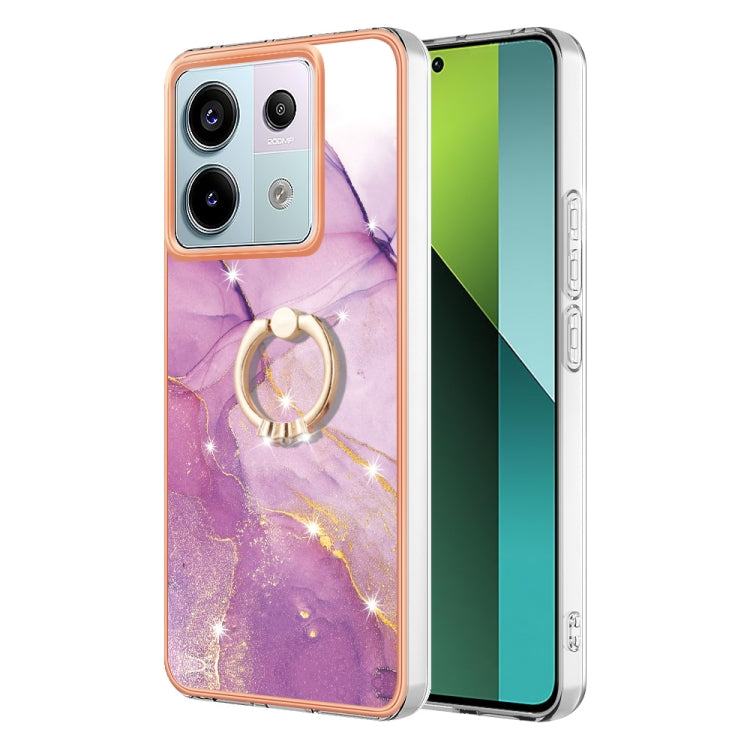 Electroplating Marble IMD TPU Phone Case with Ring Holder