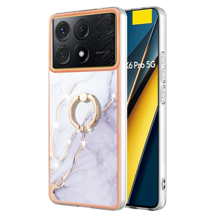 Electroplating Marble IMD TPU Phone Case with Ring Holder