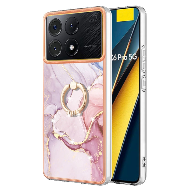 Electroplating Marble IMD TPU Phone Case with Ring Holder