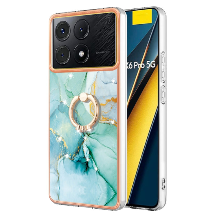 Electroplating Marble IMD TPU Phone Case with Ring Holder