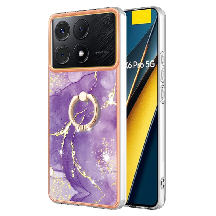 Electroplating Marble IMD TPU Phone Case with Ring Holder