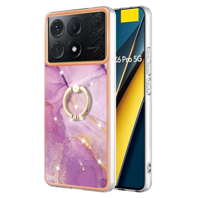 Electroplating Marble IMD TPU Phone Case with Ring Holder
