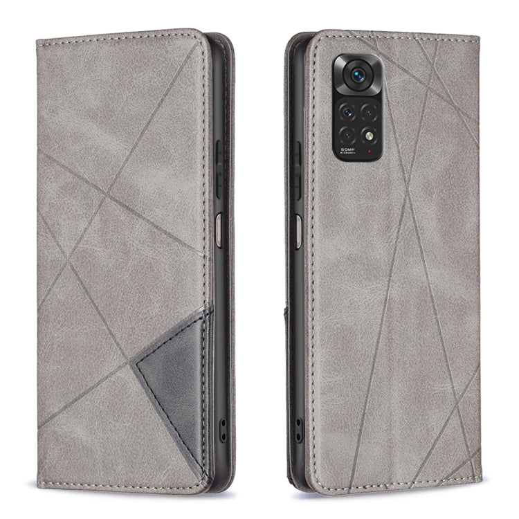 Rhombus Texture Magnetic Leather Phone Case