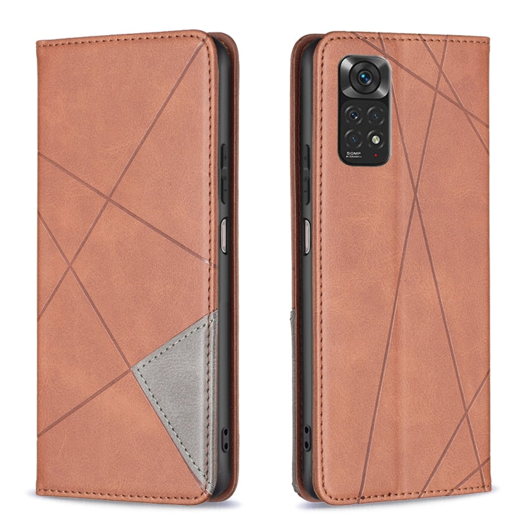 Rhombus Texture Magnetic Leather Phone Case