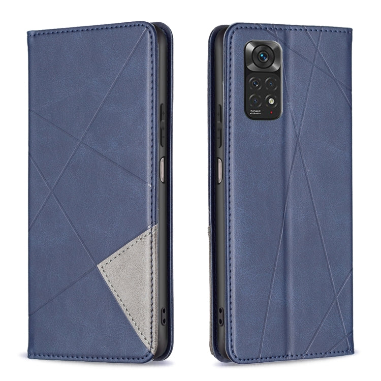 Rhombus Texture Magnetic Leather Phone Case