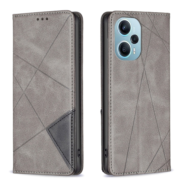 Rhombus Texture Magnetic Leather Phone Case