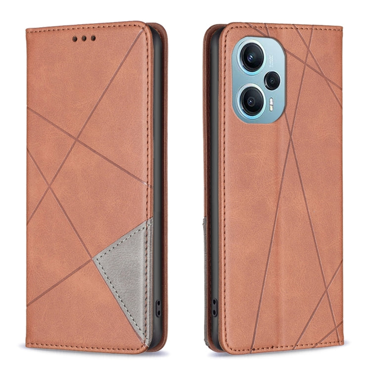 Rhombus Texture Magnetic Leather Phone Case