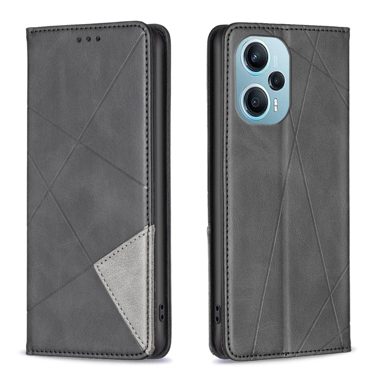Rhombus Texture Magnetic Leather Phone Case