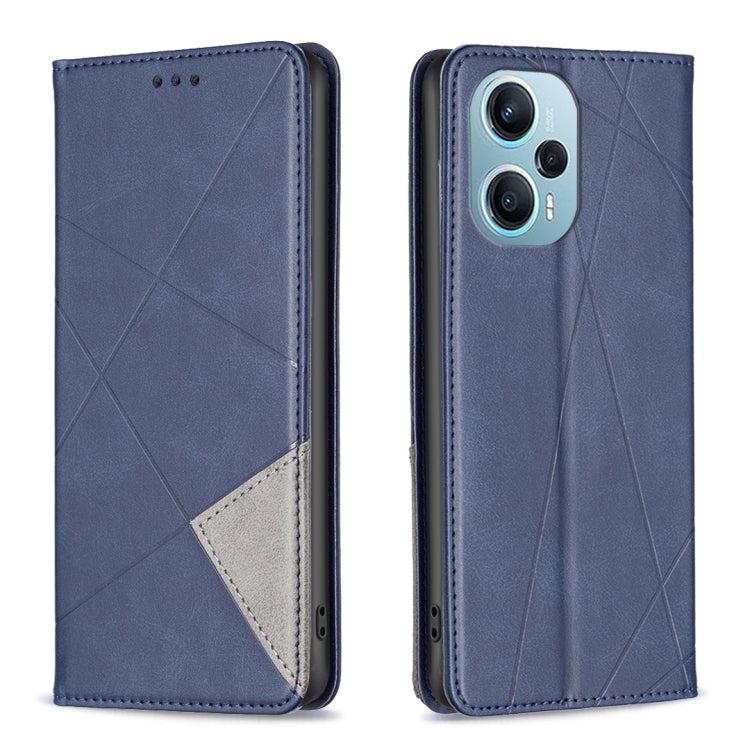 Rhombus Texture Magnetic Leather Phone Case