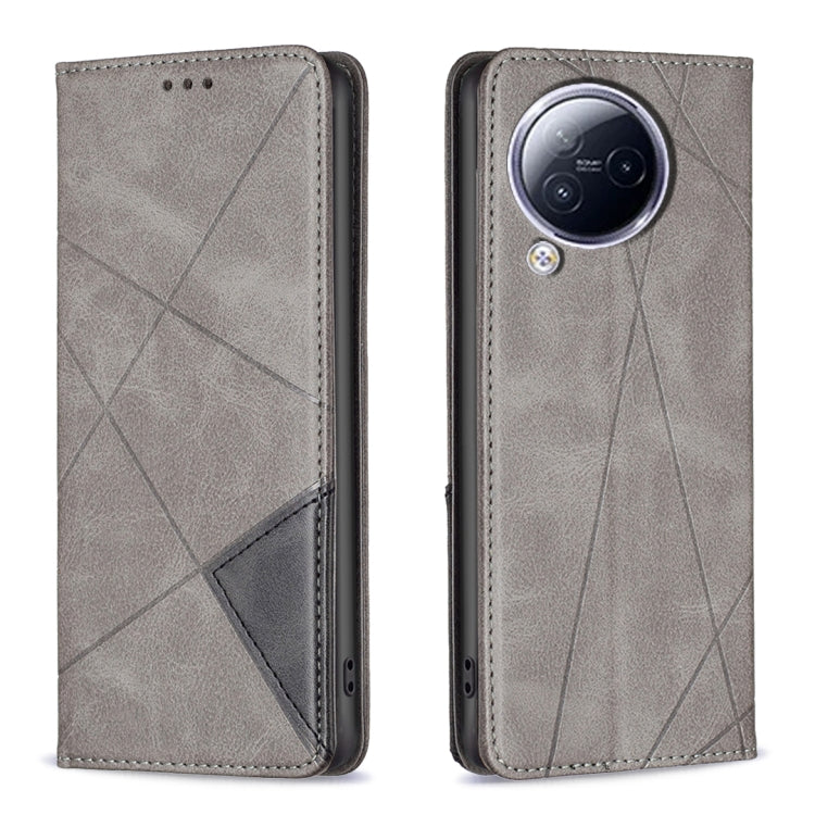 Rhombus Texture Magnetic Leather Phone Case