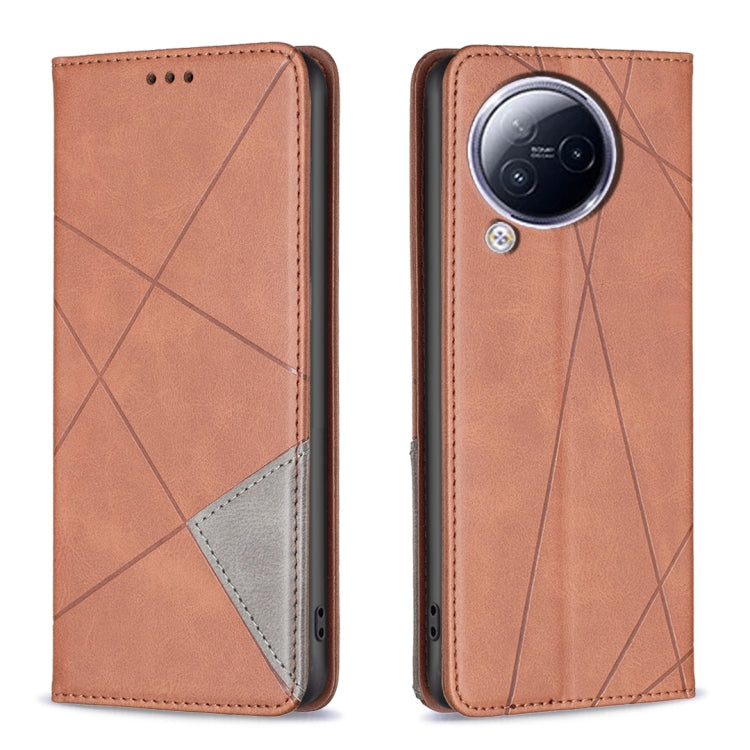 Rhombus Texture Magnetic Leather Phone Case