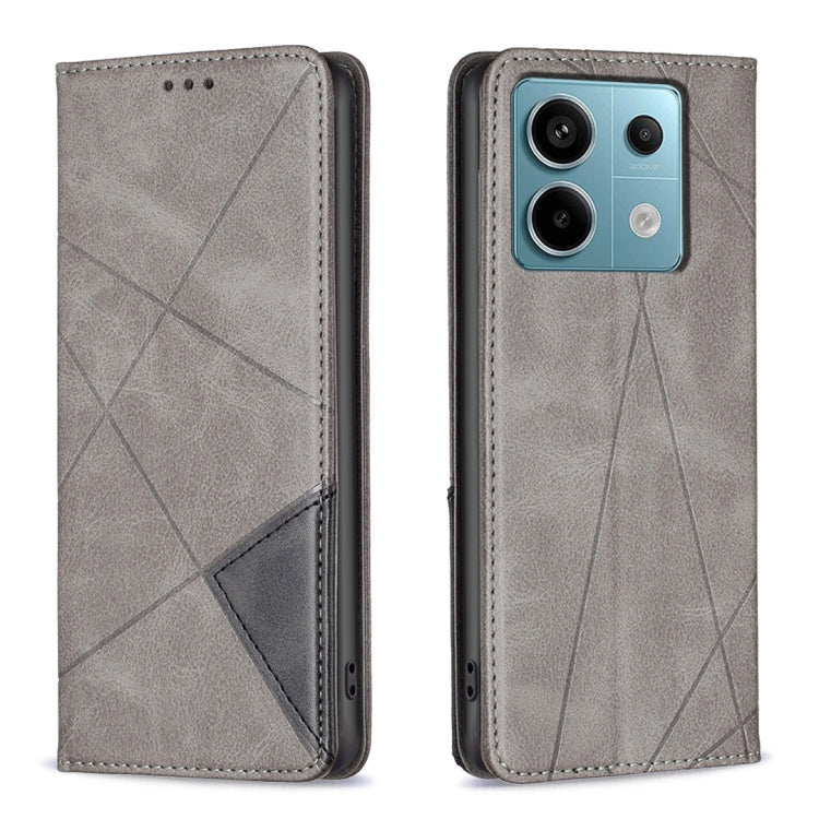 Rhombus Texture Magnetic Leather Phone Case