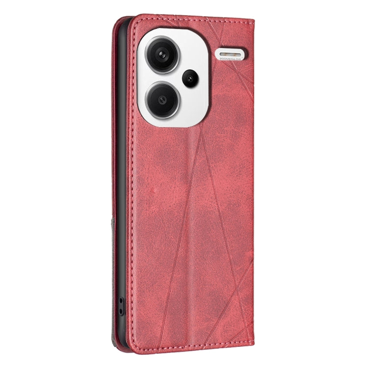 Rhombus Texture Magnetic Leather Phone Case