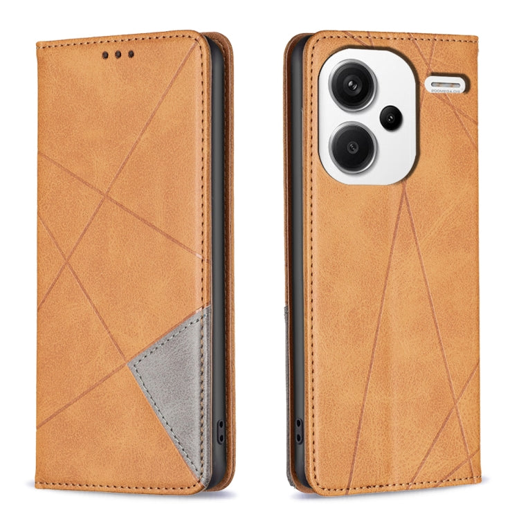 Rhombus Texture Magnetic Leather Phone Case