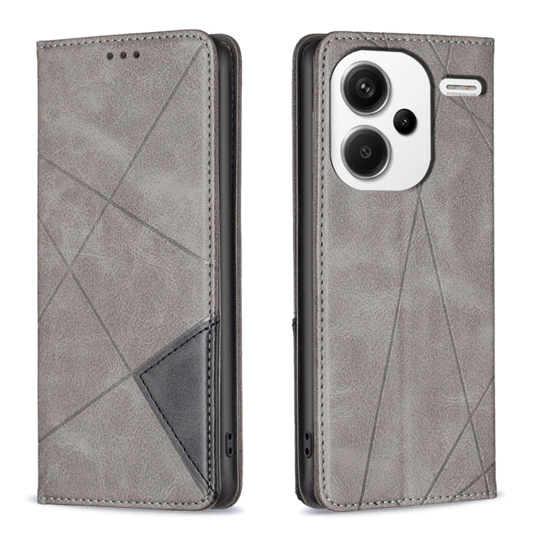 Rhombus Texture Magnetic Leather Phone Case