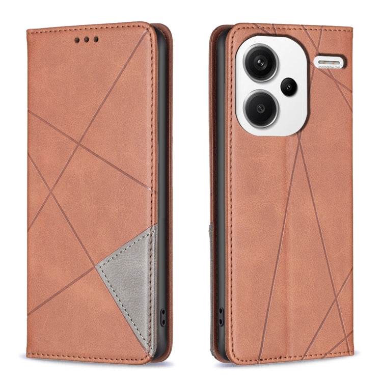 Rhombus Texture Magnetic Leather Phone Case