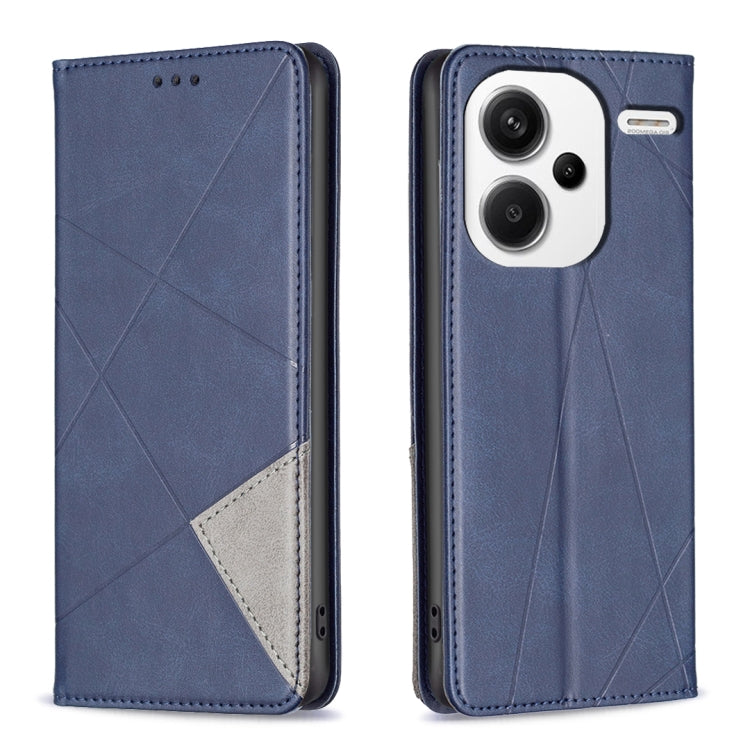 Rhombus Texture Magnetic Leather Phone Case
