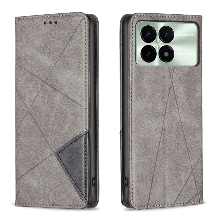 Rhombus Texture Magnetic Leather Phone Case