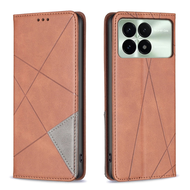 Rhombus Texture Magnetic Leather Phone Case