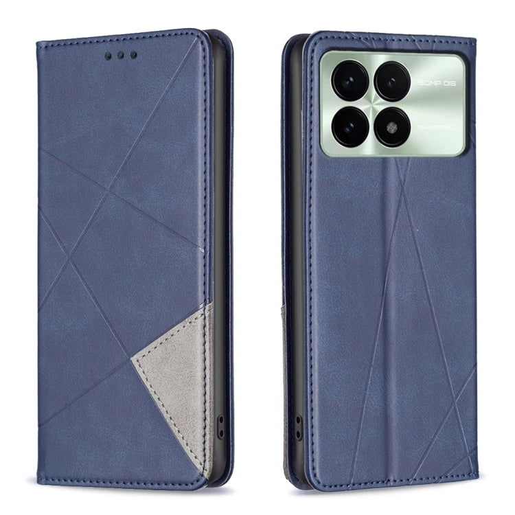 Rhombus Texture Magnetic Leather Phone Case