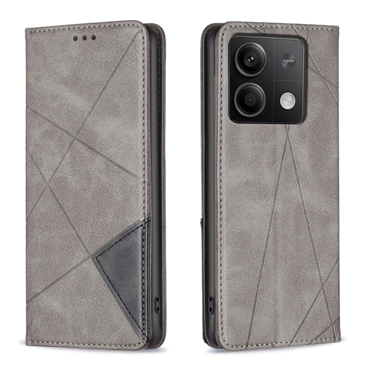 Rhombus Texture Magnetic Leather Phone Case