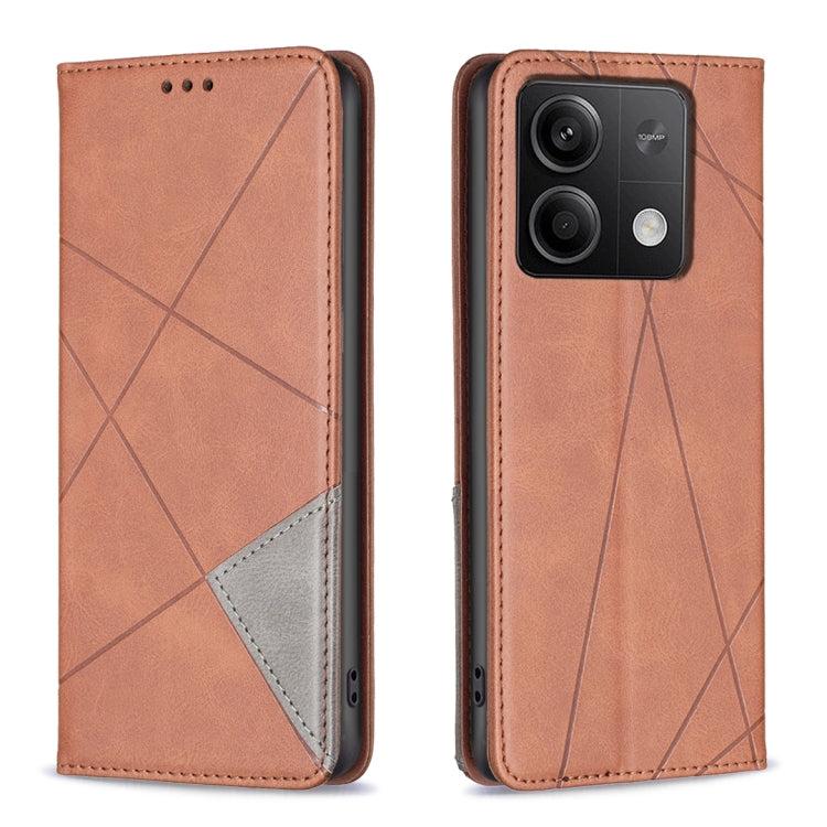 Rhombus Texture Magnetic Leather Phone Case