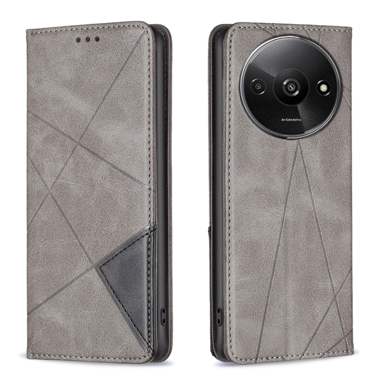Rhombus Texture Magnetic Leather Phone Case