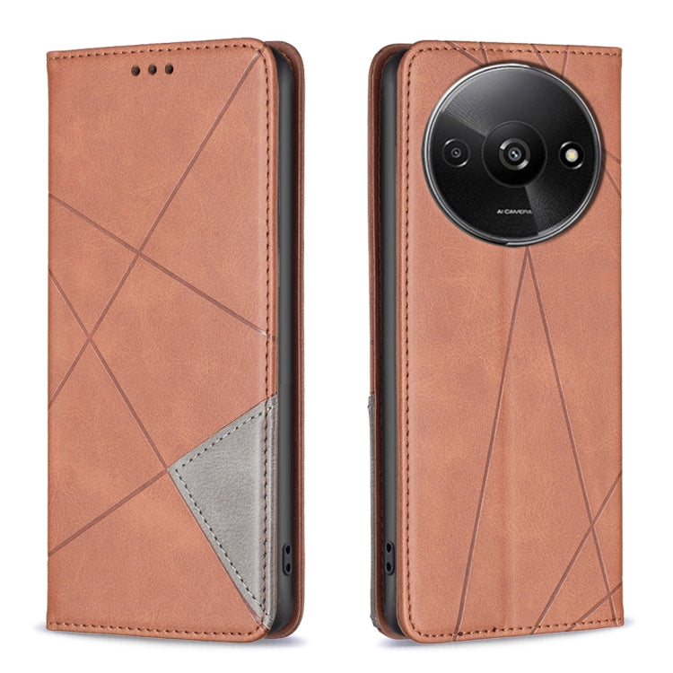 Rhombus Texture Magnetic Leather Phone Case
