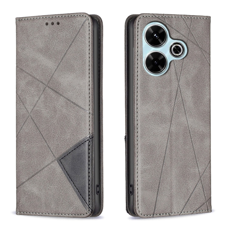 Rhombus Texture Magnetic Leather Phone Case