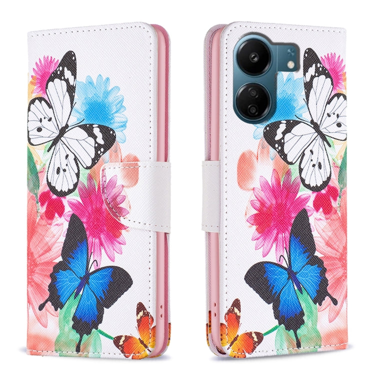 Colored Drawing Pattern Leather Phone Case