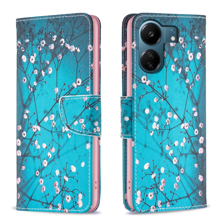 Colored Drawing Pattern Leather Phone Case, For Xiaomi Redmi Note 13, For Xiaomi Redmi 12 4G, For Xiaomi Redmi 13C