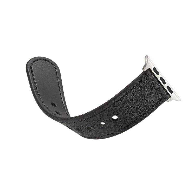 Single Buckle TPU+ Genuine Leather Watchband, For Apple Watch Series 7 41mm / 6 & SE & 5 & 4 40mm / 3 & 2 & 1 38mm, For Apple Watch Series 7 45mm / 6 & SE & 5 & 4 44mm / 3 & 2 & 1 42mm, For Apple Watch Series 8&7 41mm / SE 2&6&SE&5&4 40mm / 3&2&1 38mm�...
