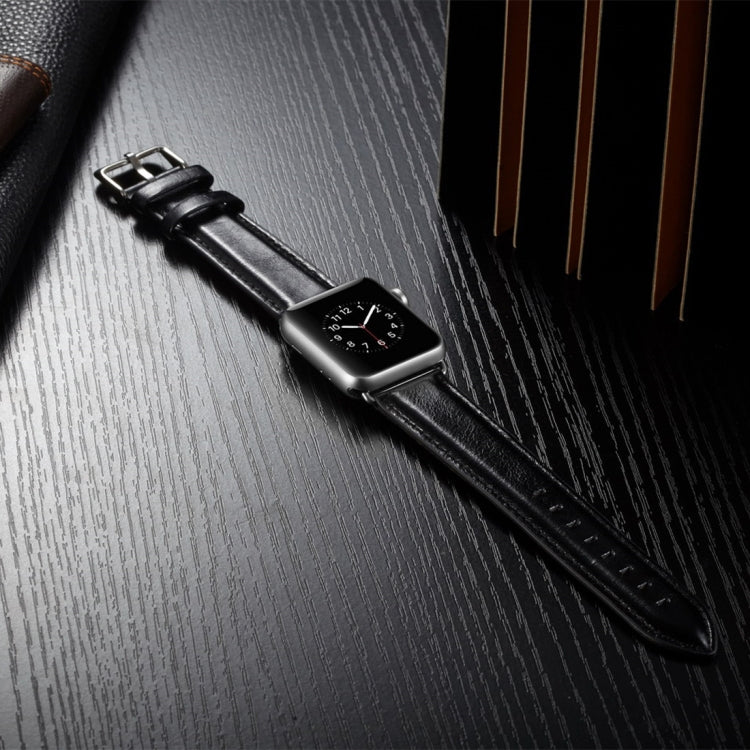 Crazy Horse Texture Top-grain Leather Watchband, For Apple Watch Series 7 41mm / 6 & SE & 5 & 4 40mm / 3 & 2 & 1 38mm, For Apple Watch Series 7 45mm / 6 & SE & 5 & 4 44mm / 3 & 2 & 1 42mm