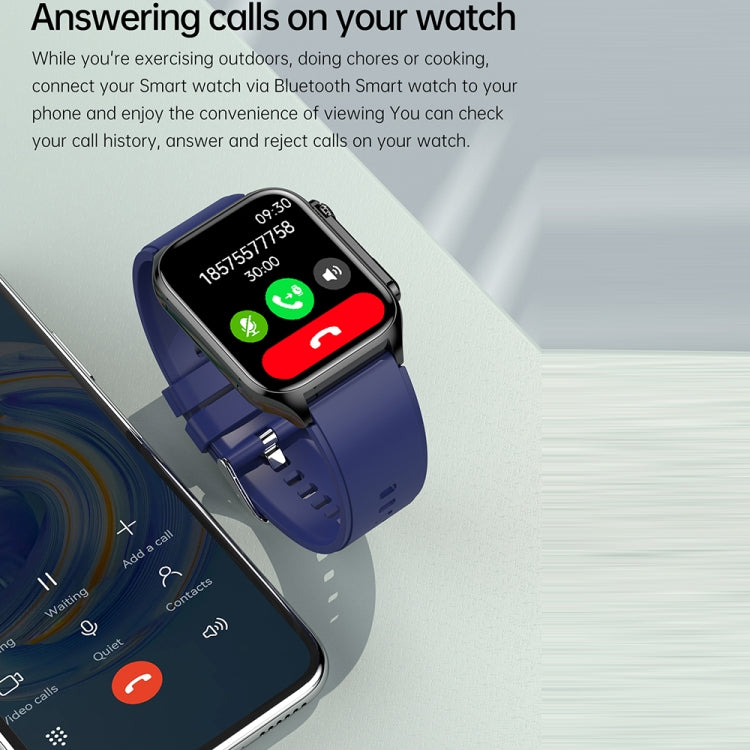 Montre connectée TK12 1,96 pouce, bracelet en cuir, étanche IP67, prise en charge de l'ECG, des soins familiaux à distance, des appels Bluetooth et de la surveillance de la température corporelle, bracelet en cuir (marron), bracelet en cuir (noir)