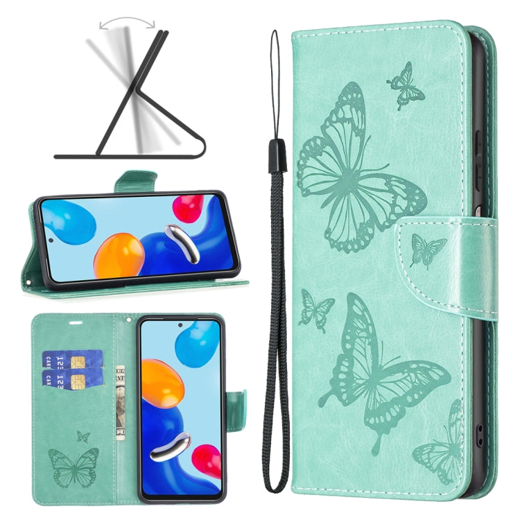 Two Butterflies Embossing Leather Phone Case, For Xiaomi Poco F5 5G / Redmi Note 12 Turbo, For Xiaomi Redmi Note 12S 4G / Note 11, For Xiaomi Civi 3 5G