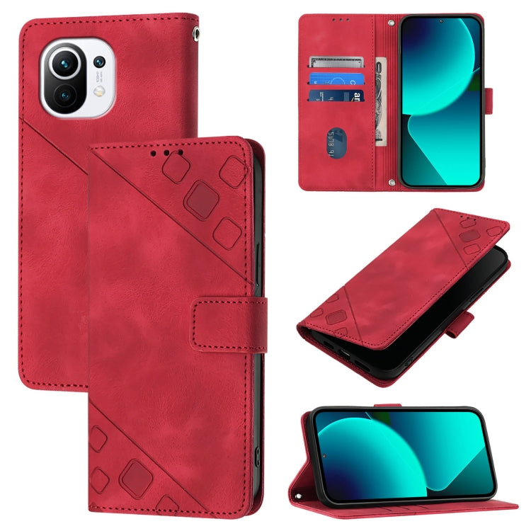 Skin Feel Embossed Leather Phone Case