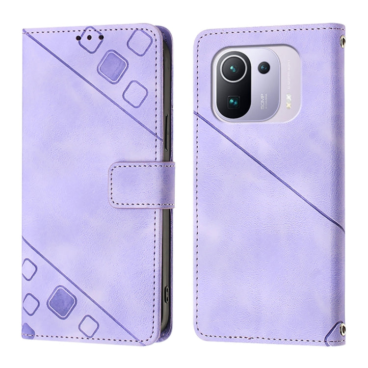 Skin Feel Embossed Leather Phone Case