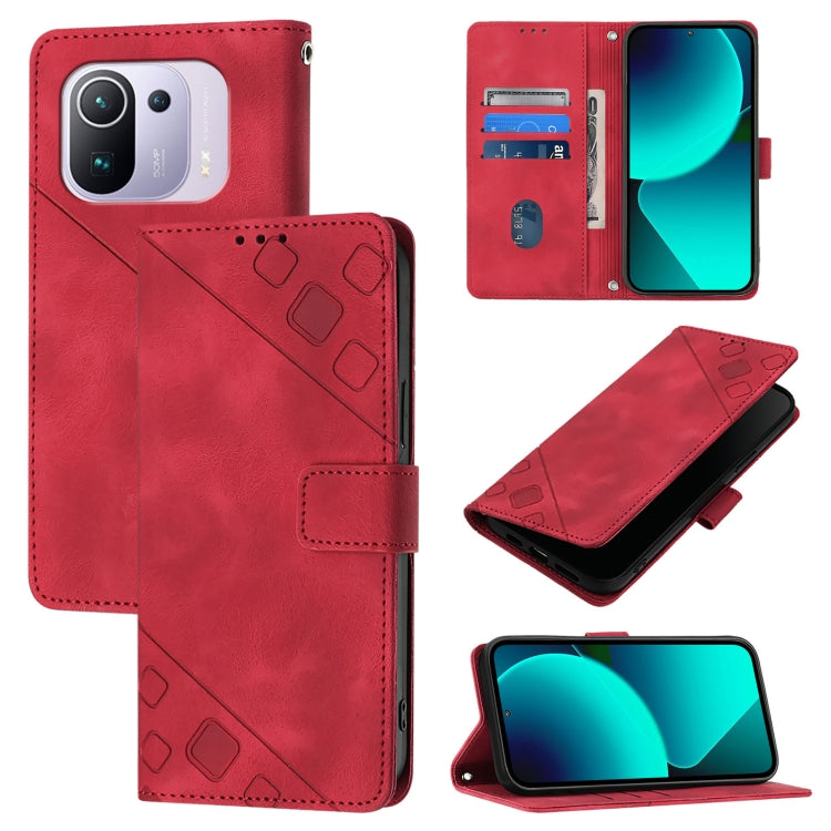 Skin Feel Embossed Leather Phone Case