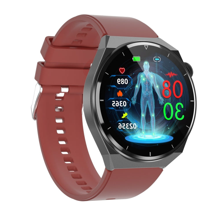 Montre connectée TK20 (1,39 pouce) avec bracelet en silicone, prise en charge de l'ECG, des soins à distance et de la température corporelle, bracelet en silicone (rouge), bracelet en silicone (noir), bracelet en silicone (bleu)