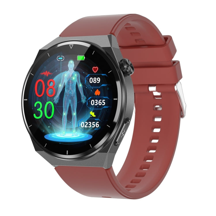 Montre connectée TK20 (1,39 pouce) avec bracelet en silicone, prise en charge de l'ECG, des soins à distance et de la température corporelle, bracelet en silicone (rouge), bracelet en silicone (noir), bracelet en silicone (bleu)