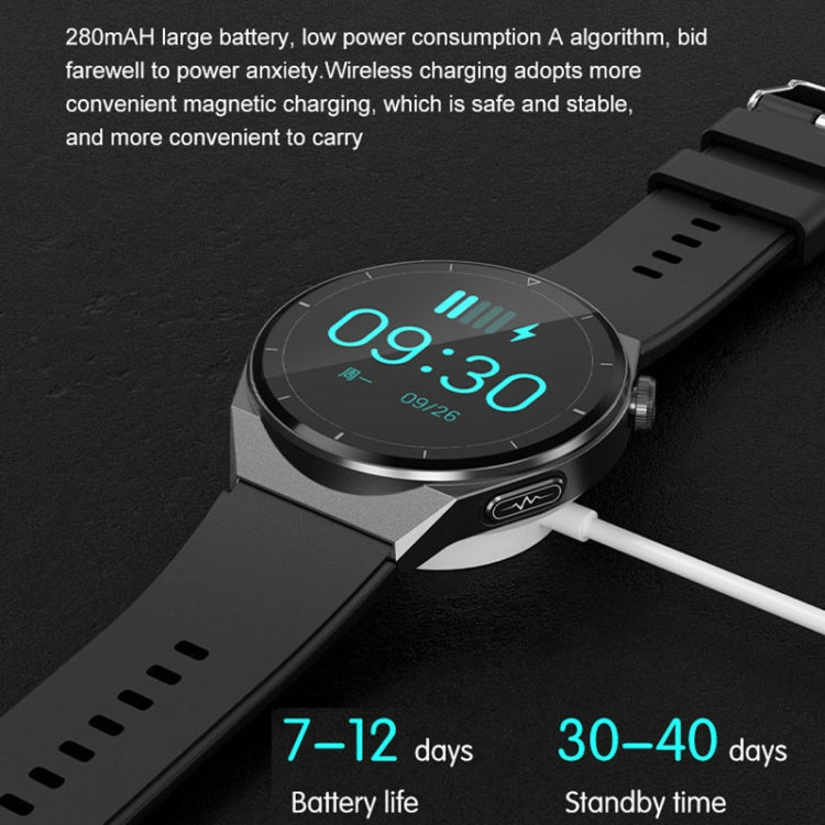 Montre connectée TK20 (1,39 pouce) avec bracelet en silicone, prise en charge de l'ECG, des soins à distance et de la température corporelle, bracelet en silicone (rouge), bracelet en silicone (noir), bracelet en silicone (bleu)