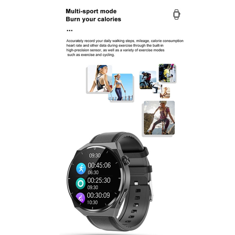 Montre connectée TK20 (1,39 pouce) avec bracelet en silicone, prise en charge de l'ECG, des soins à distance et de la température corporelle, bracelet en silicone (rouge), bracelet en silicone (noir), bracelet en silicone (bleu)