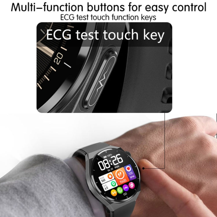 Montre connectée TK20 (1,39 pouce) avec bracelet en silicone, prise en charge de l'ECG, des soins à distance et de la température corporelle, bracelet en silicone (rouge), bracelet en silicone (noir), bracelet en silicone (bleu)