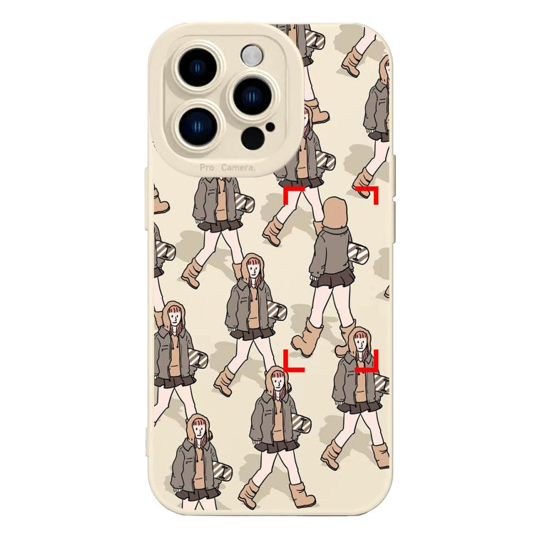 Liquid Silicone Pedestrians Pattern Phone Case