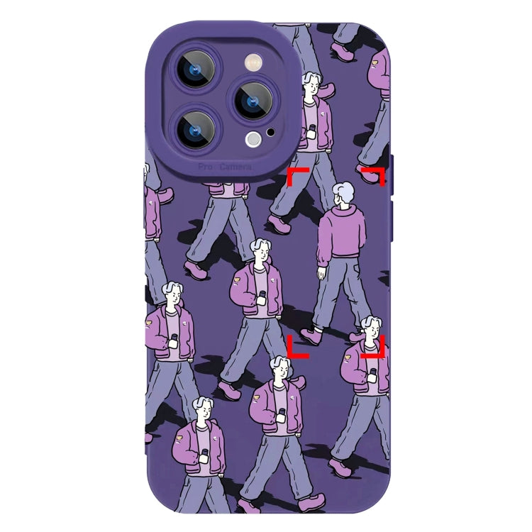 Liquid Silicone Pedestrians Pattern Phone Case
