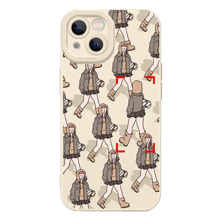 Liquid Silicone Pedestrians Pattern Phone Case