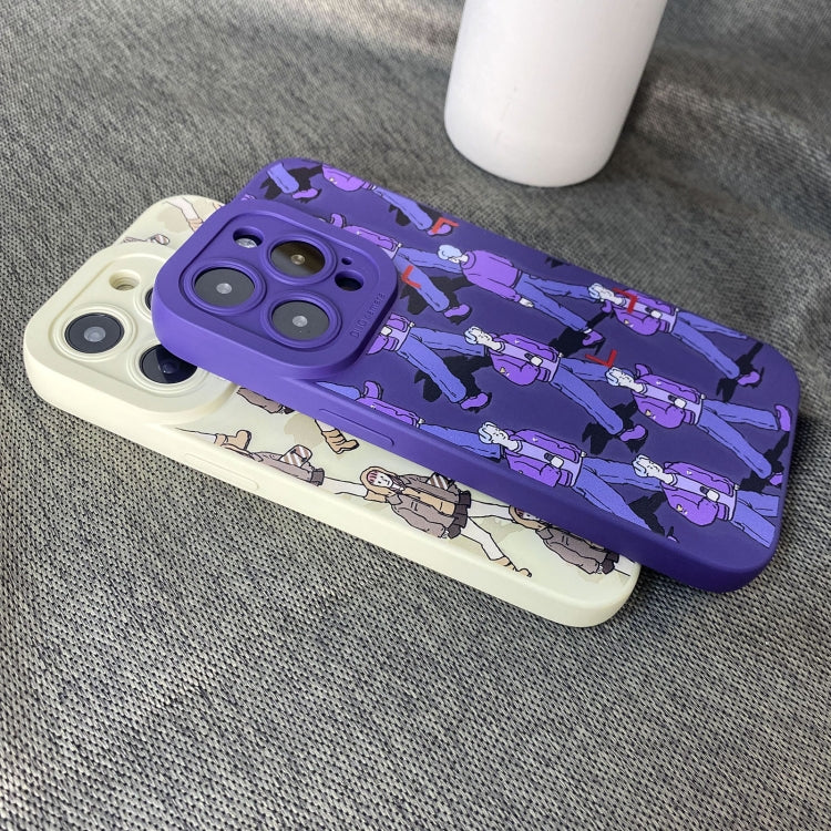 Liquid Silicone Pedestrians Pattern Phone Case